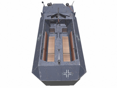 D Kfz 251 German Armored Fighting Vehicle PBR 3D मॉडल