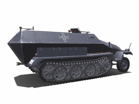 D Kfz 251 German Armored Fighting Vehicle PBR 3D मॉडल