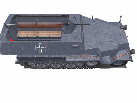 D Kfz 251 German Armored Fighting Vehicle PBR 3D मॉडल
