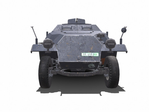 D Kfz 251 German Armored Fighting Vehicle PBR 3D मॉडल