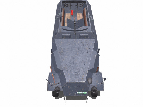 D Kfz 251 German Armored Fighting Vehicle PBR 3D मॉडल