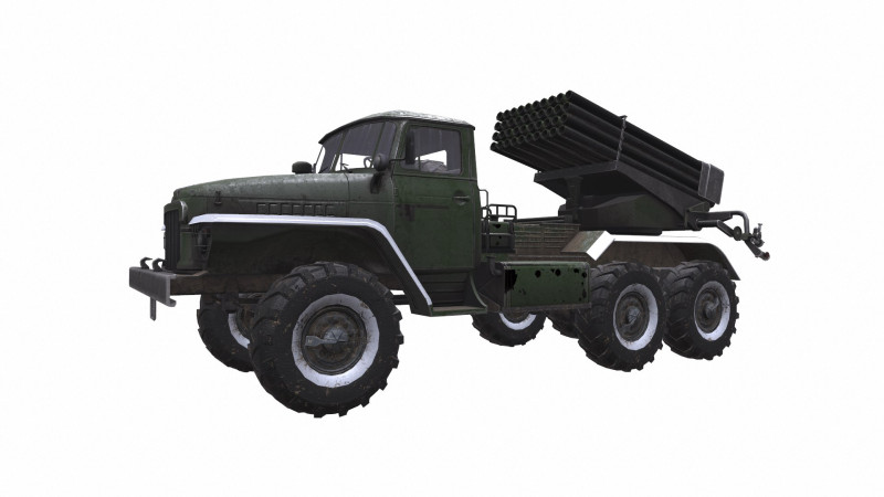 BM-21 Grad Self-Propelled Multiple Rocket Launcher 3D Model .c4d .max .obj .3ds .fbx .stl .blend