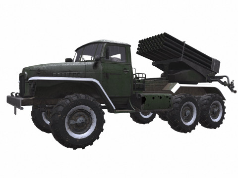BM-21 Grad Self-Propelled Multiple Rocket Launcher 3D Model
