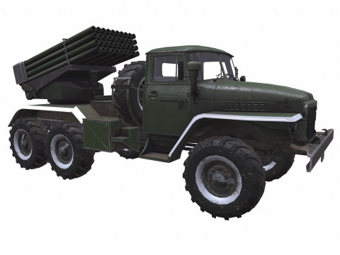 BM-21 Grad Self-Propelled Multiple Rocket Launcher 3D Model