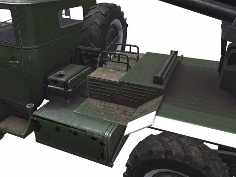 BM-21 Grad Self-Propelled Multiple Rocket Launcher 3D Model