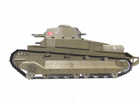 Type 89 I-Go Japan Medium Tank PBR Model 3D