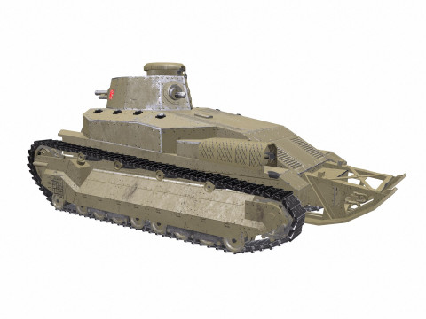 Type 89 I-Go Japan Medium Tank PBR Model 3D