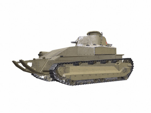 Type 89 I-Go Japan Medium Tank PBR Model 3D