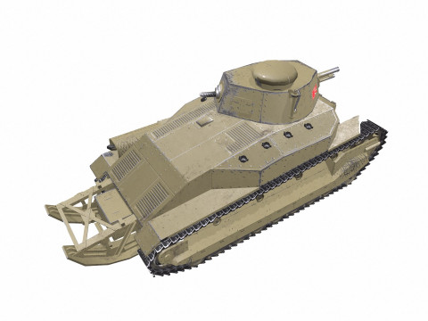 Type 89 I-Go Japan Medium Tank PBR Model 3D