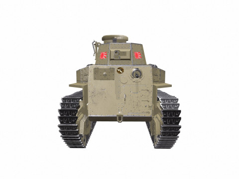 Type 89 I-Go Japan Medium Tank PBR Model 3D