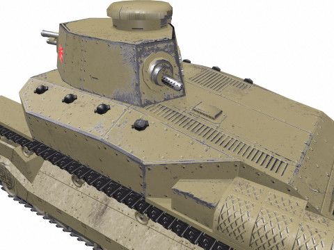 Type 89 I-Go Japan Medium Tank PBR Model 3D
