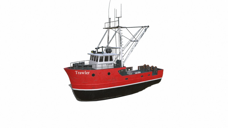 Fishing Trawler Low-poly PBR Modèle 3D .c4d .max .obj .3ds .fbx .stl .blend