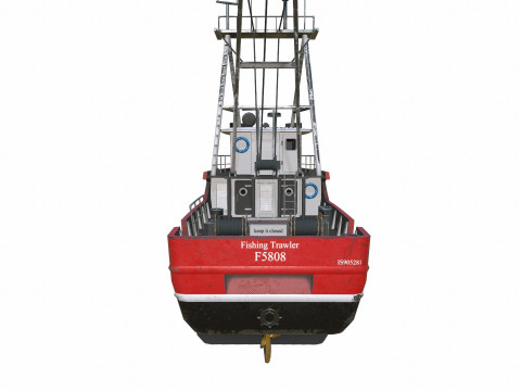 Fishing Trawler Low-poly PBR Modèle 3D