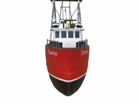 Fishing Trawler Low-poly PBR Modèle 3D