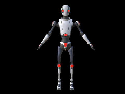 Robot Low-poly PBR 3D Модель