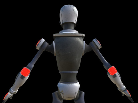 Robot Low-poly PBR 3D-Modell