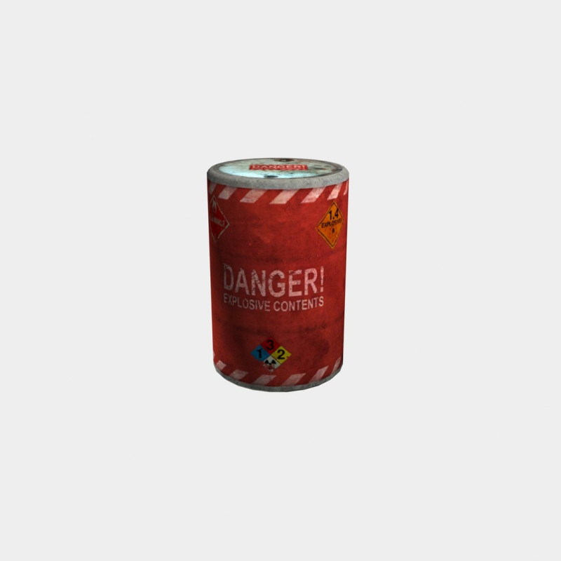 Explosive Barrel 3D Модель .c4d .max .obj .3ds .fbx .stl .blend 