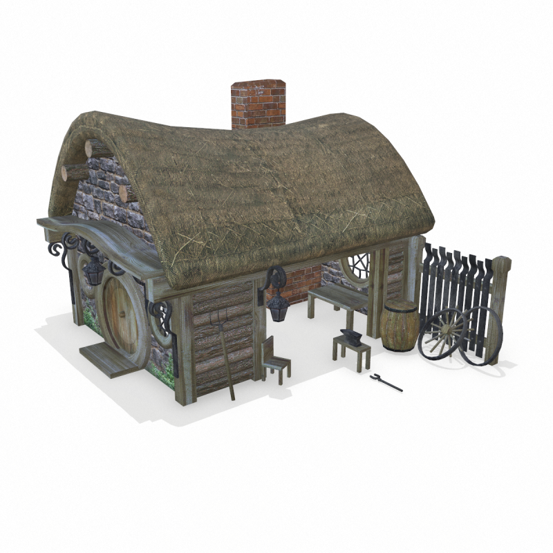 Medieval Blacksmith Low-poly 3D 模型 .c4d .max .obj .3ds .fbx .stl .blend 