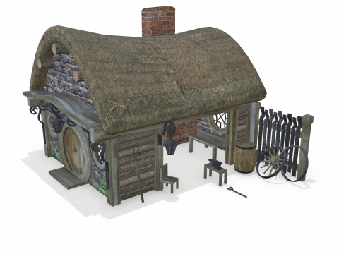 Medieval Blacksmith Low-poly 3D Модель