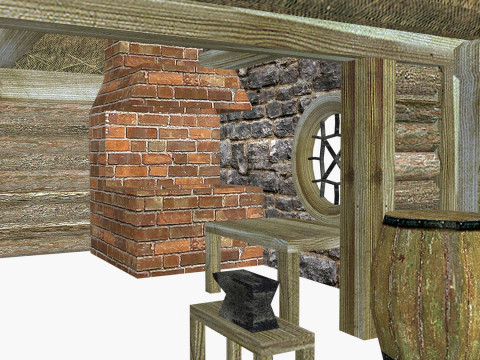 Medieval Blacksmith Low-poly 3D 模型