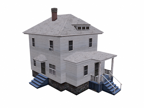 Farm House Low-poly 3D मॉडल