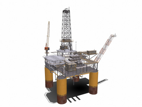 Oil Rig Platform 3D 模型