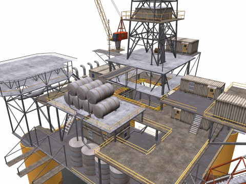 Oil Rig Platform 3Dモデル