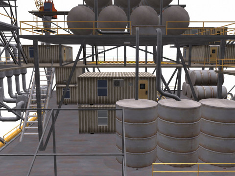 Oil Rig Platform 3Dモデル