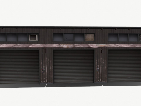 Warehouse low-poly 3D-Modell