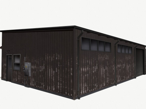 Warehouse low-poly 3D-Modell