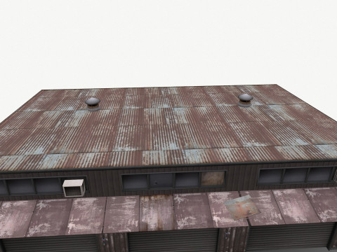 Warehouse low-poly 3D-Modell