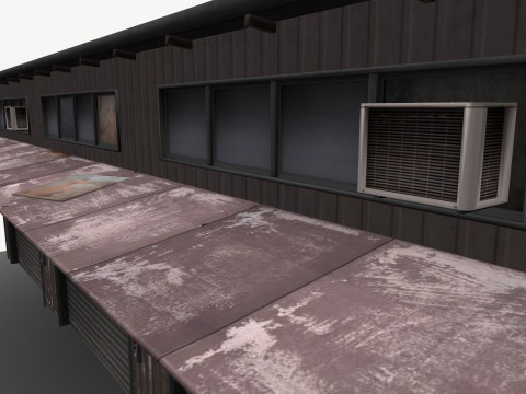 Warehouse low-poly 3D-Modell