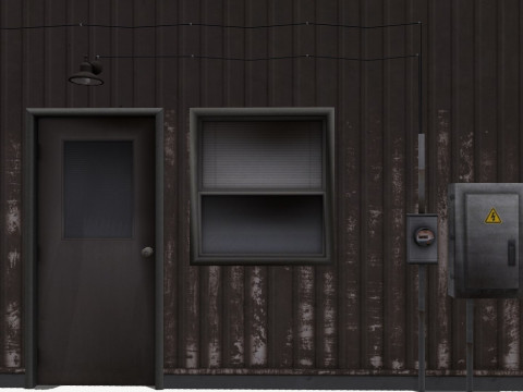 Warehouse low-poly 3D-Modell