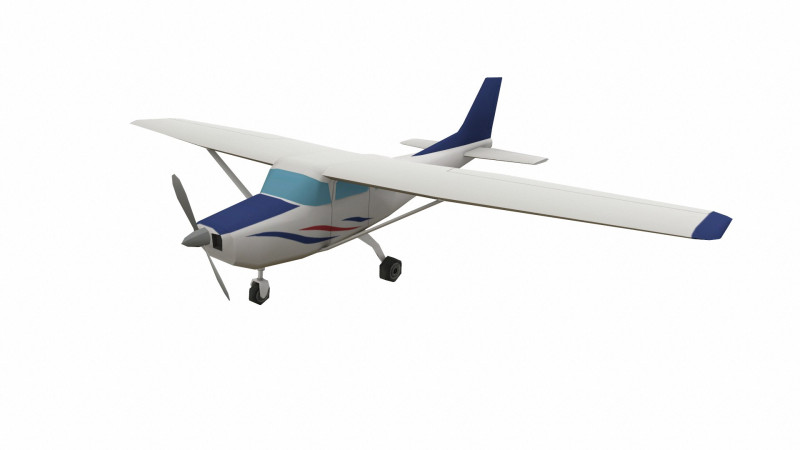 Low-poly Airplane Modelo 3D .c4d .max .obj .3ds .fbx .stl .blend 