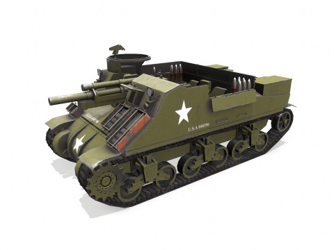 M7 Priest Howitzer Motor Carriage Low-poly 3D 模型