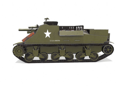 M7 Priest Howitzer Motor Carriage Low-poly 3D 모델