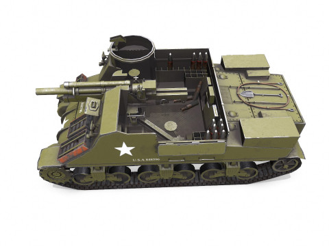 M7 Priest Howitzer Motor Carriage Low-poly 3D 모델
