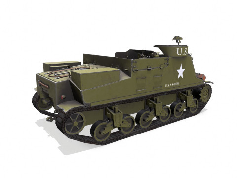 M7 Priest Howitzer Motor Carriage Low-poly 3D 모델