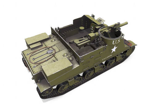 M7 Priest Howitzer Motor Carriage Low-poly 3D 모델