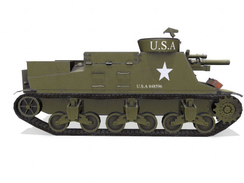 M7 Priest Howitzer Motor Carriage Low-poly 3D 모델