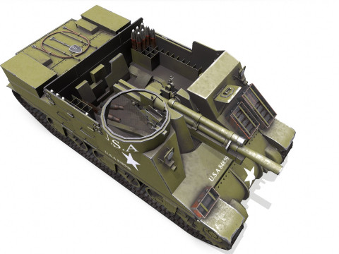 M7 Priest Howitzer Motor Carriage Low-poly 3D 모델