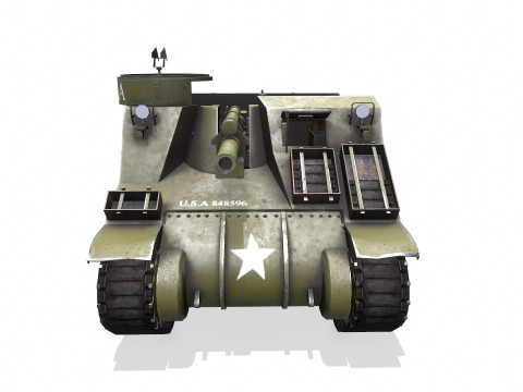 M7 Priest Howitzer Motor Carriage Low-poly 3D 모델