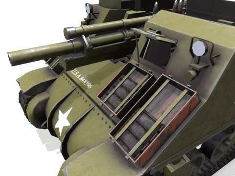 M7 Priest Howitzer Motor Carriage Low-poly 3D 모델