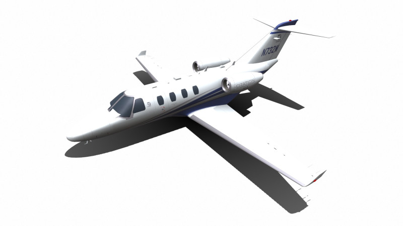 Cessna Citation Jet M2 Low-poly Model 3D .c4d .max .obj .3ds .fbx .stl .blend
