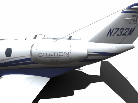 Cessna Citation Jet M2 Low-poly Model 3D