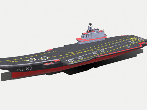 Aircraft Carrier Low-poly PBR 3D Model