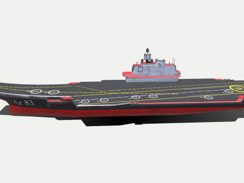 Aircraft Carrier Low-poly PBR 3D Модель