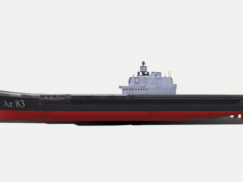 Aircraft Carrier Low-poly PBR 3D Модель