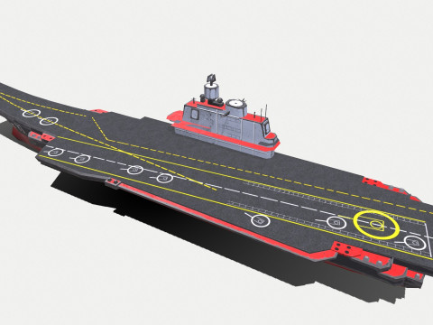 Aircraft Carrier Low-poly PBR 3D Модель