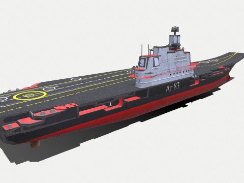 Aircraft Carrier Low-poly PBR 3D Модель